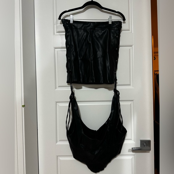 ASOS Faux Leather Skirt and Top Sizes 8, 10 - Picture 1 of 4